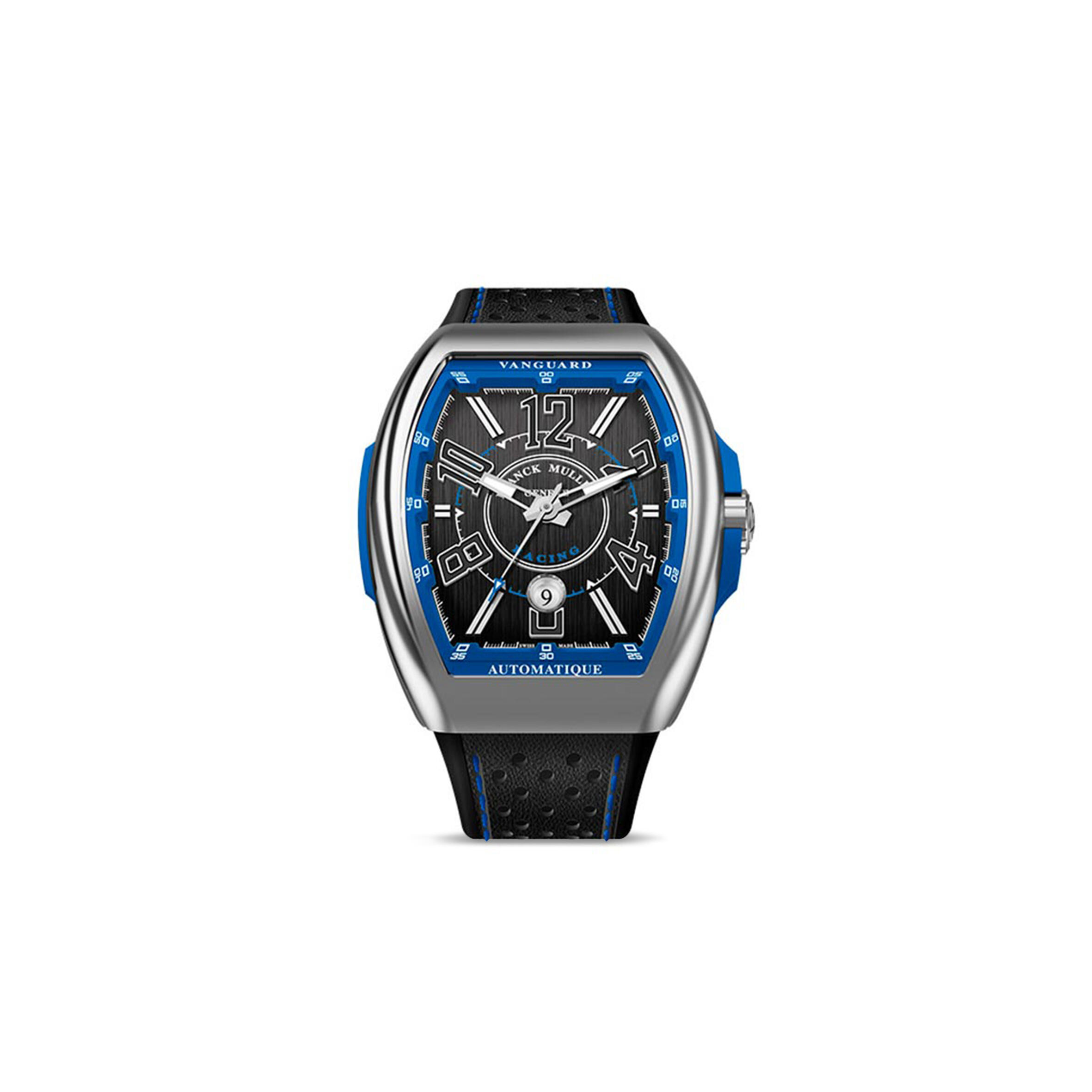 FRANCK MULLER VANGUARD RACING AUTOMATIC BLACK BLUE DIAL 